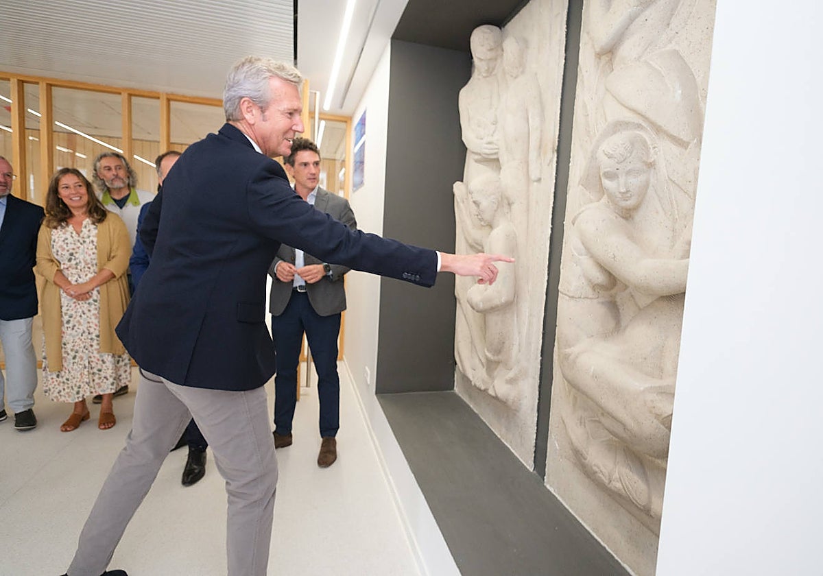 El presidente de la Xunta, Alfonso Rueda, durante una visita institucional este martes en Lugo