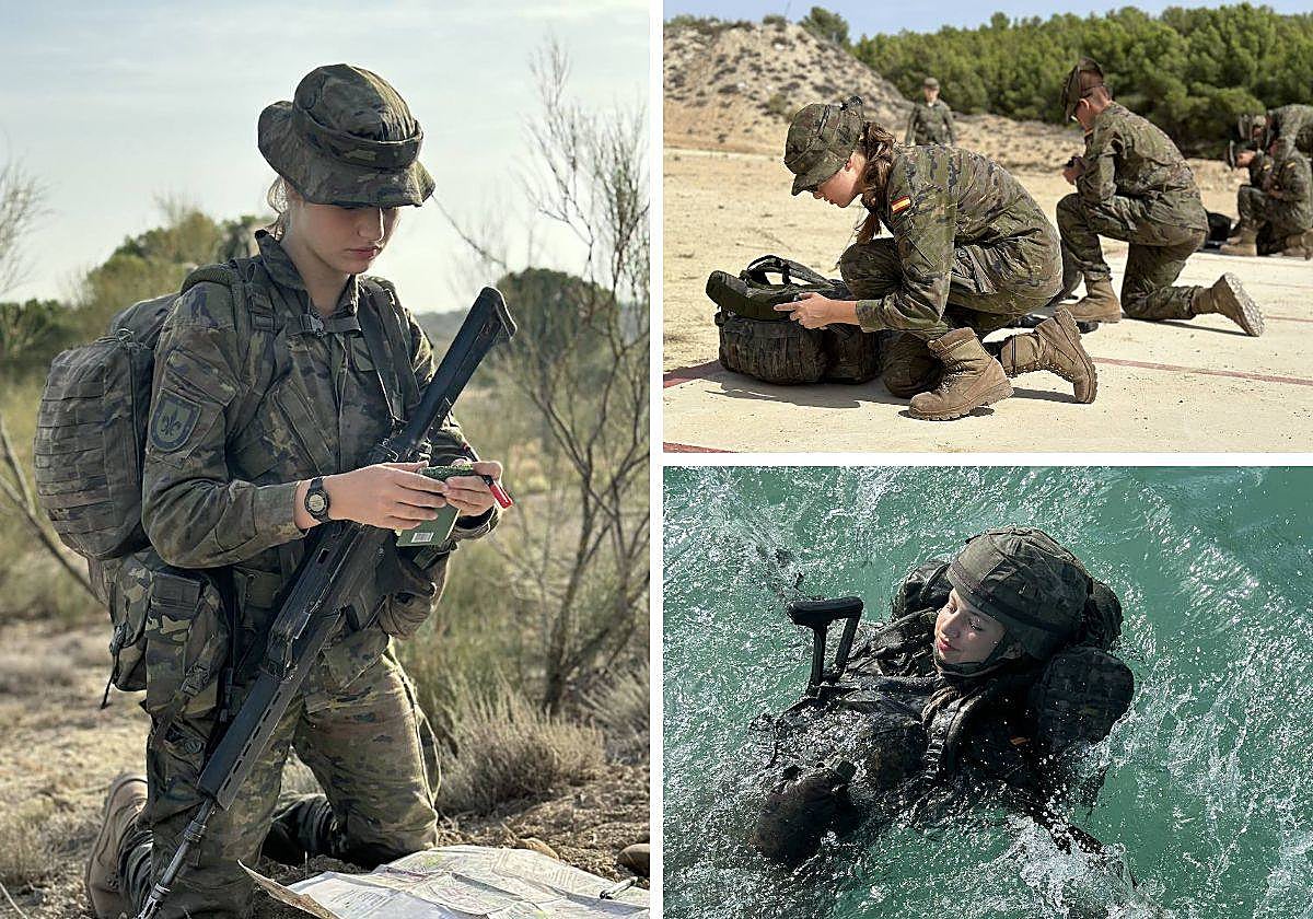 La Princesa Leonor durante su instrucción militar