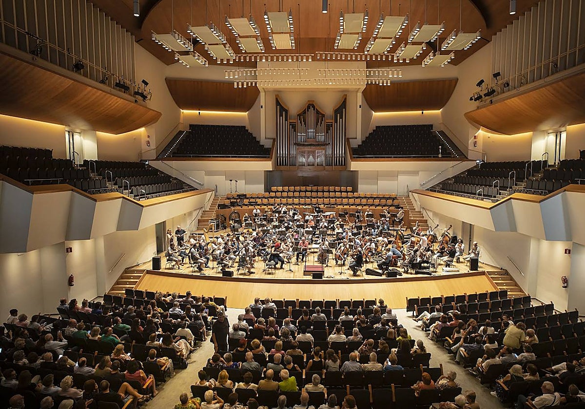 Imagen del interior del Palau de la Música de Valencia durante un concierto