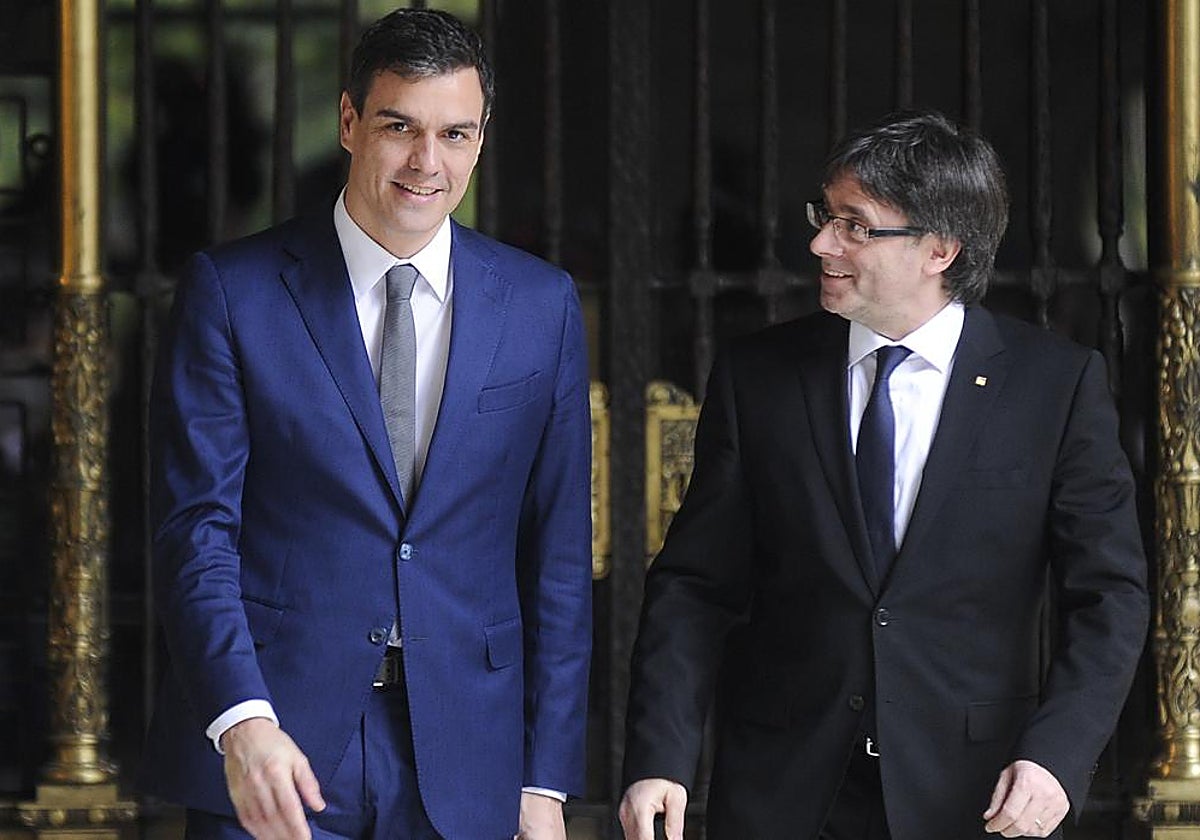 Pedro Sánchez y Carles Puigdemont, en una imagen de archivo