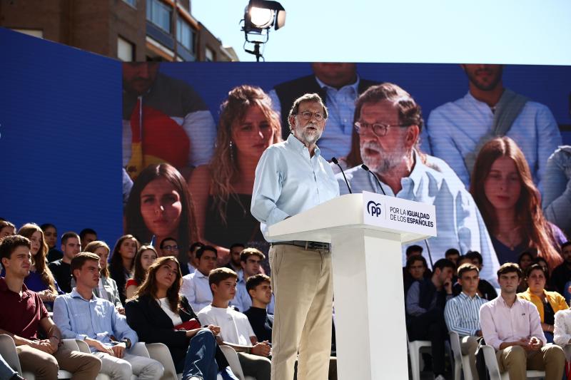 Mariano Rajoy también ha intervenido ante los manifestantes