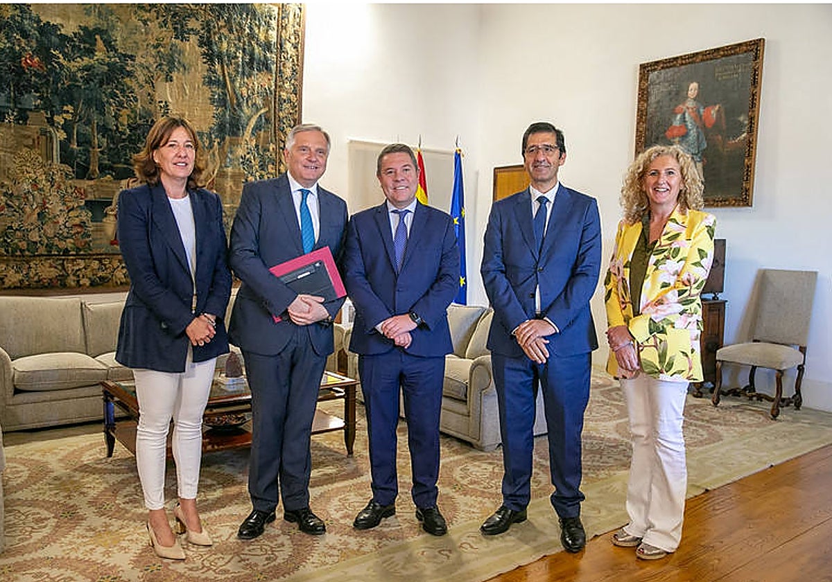 Page, Cañizares, Caballero y Fernández durante el encuentro mantenido en Fuensalida
