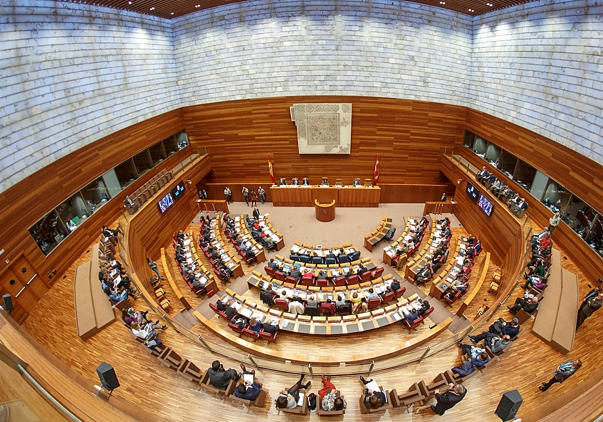 Hemiciclo de las Cortes de Castilla y León, donde se celebrará el debate del estado de la Comunidad los días 3 y 4 de octubre