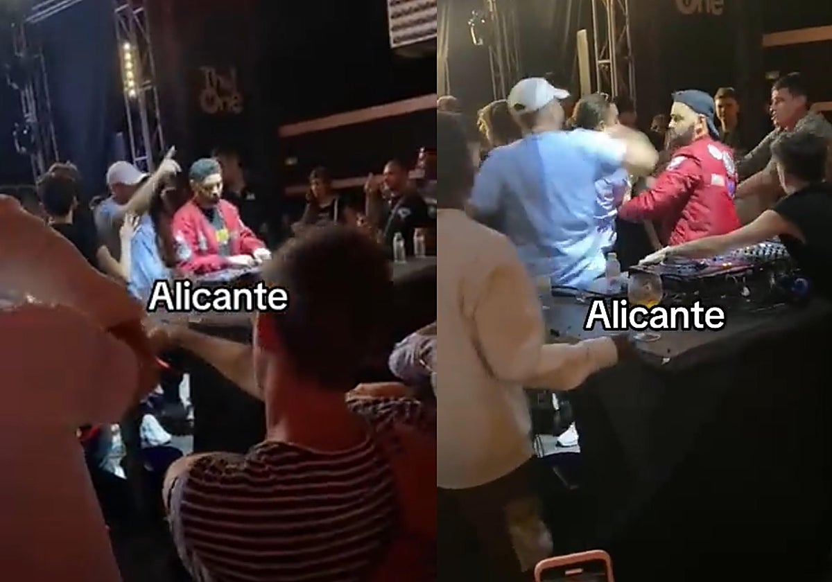 Capturas de la pelea entre un DJ y un cantante en una discoteca en Alicante