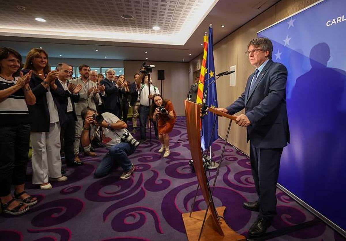 Puigdemont durante su comparecencia del pasado 5 de septiemnre en Bruselas
