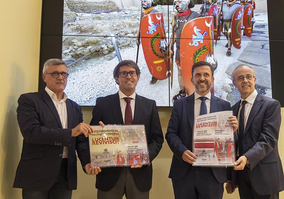 Presentación de las recreaciones históricas en el MARQ, este miércoles en la Diputación de Alicante.