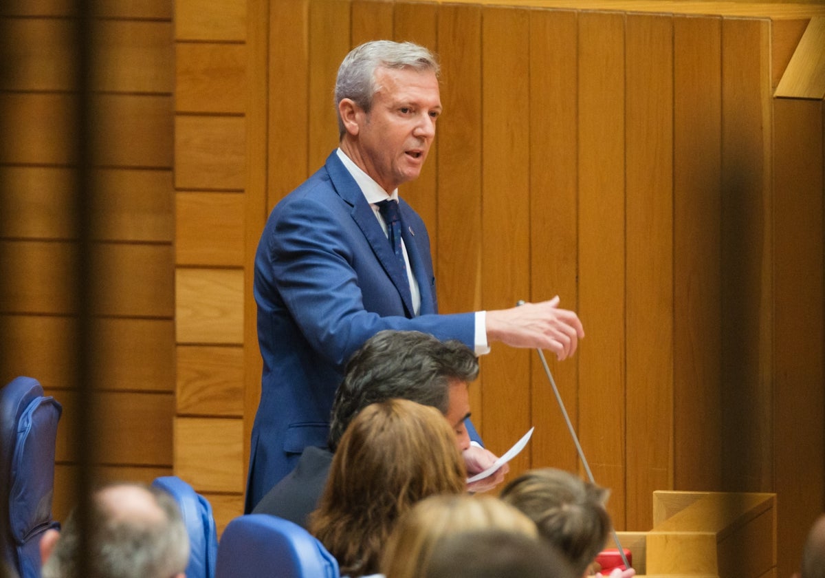 Alfonso Rueda, interviniendo en la sesión de control