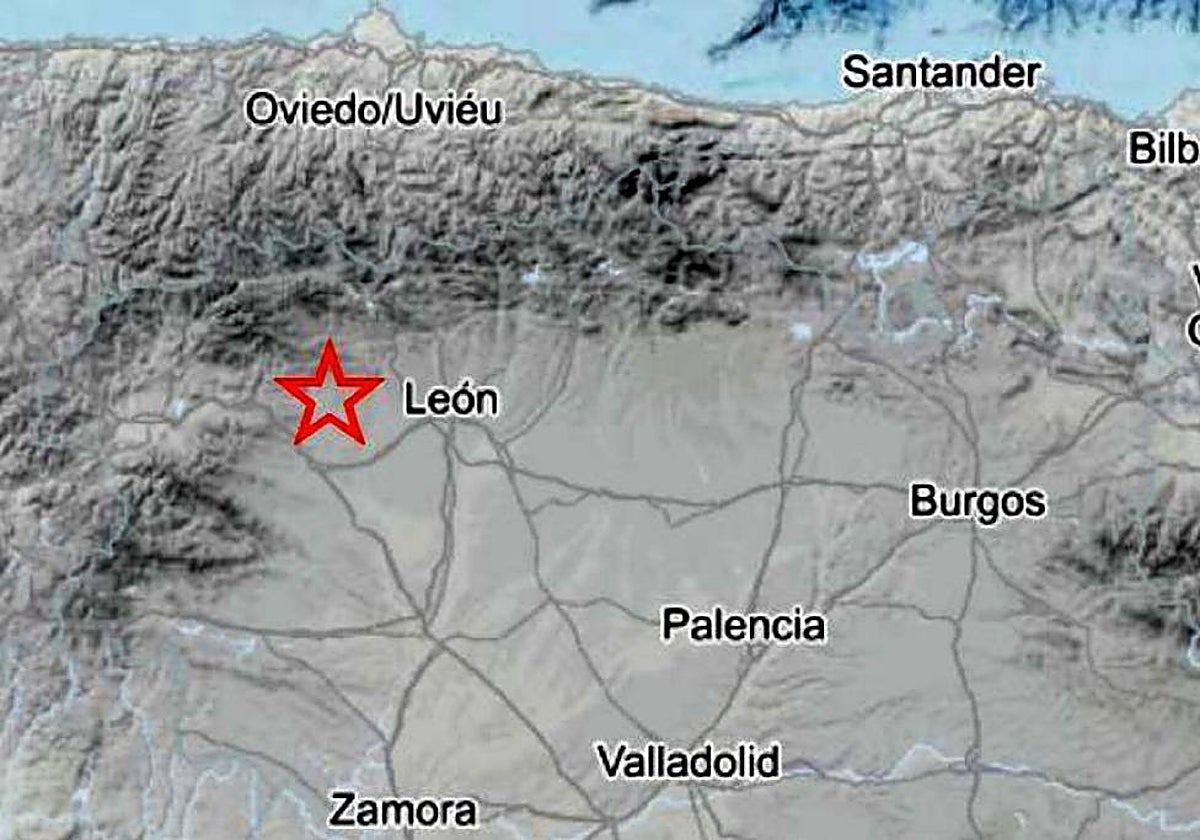 Epicentro del terremoto registrado en Villamejil (León)