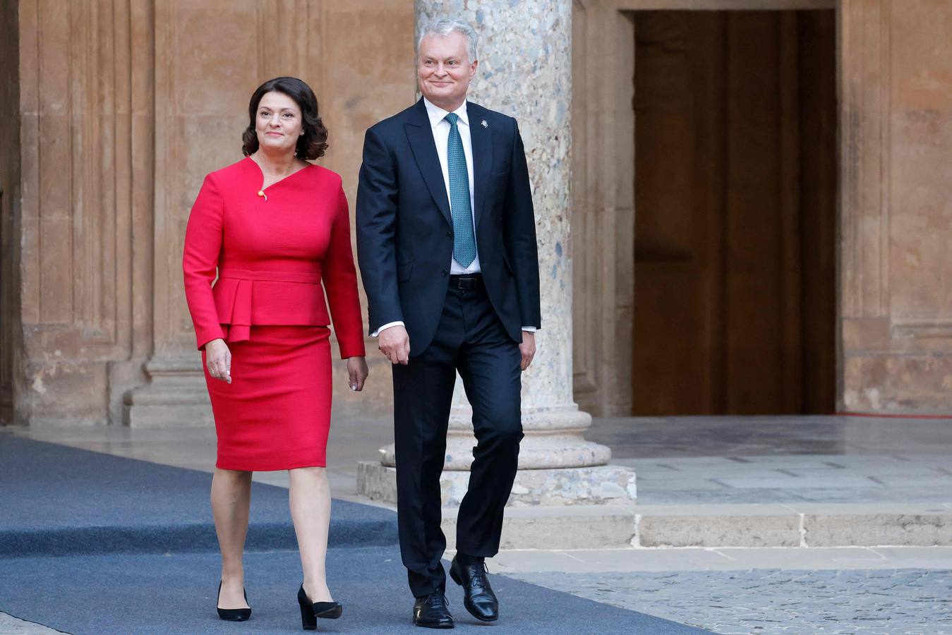 El presidente de Lituania, Gitanas Nauseda, y su mujer, Diana Nausedienea