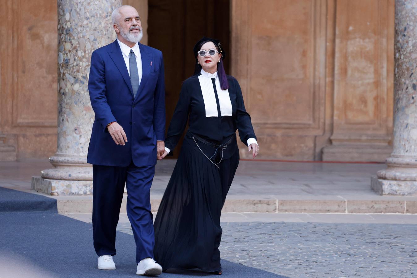 El primer ministro de Albania, Edi Rama, y su mujer, Linda Rama