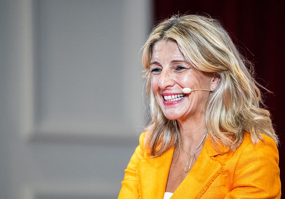 Yolanda Díaz, vicepresidenta segunda del Gobierno en funciones y líder de Sumar, ayer, en Barcelona