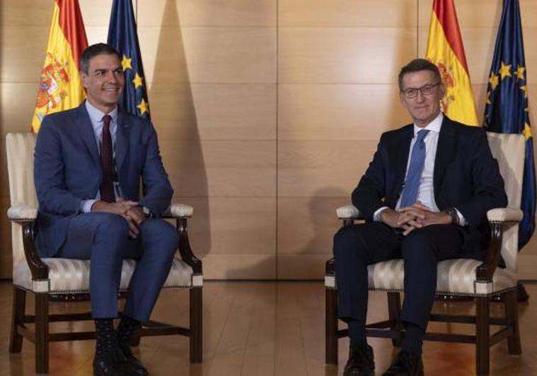 Pedro Sánchez y Alberto Núñez Feijóo, en su último encuentro