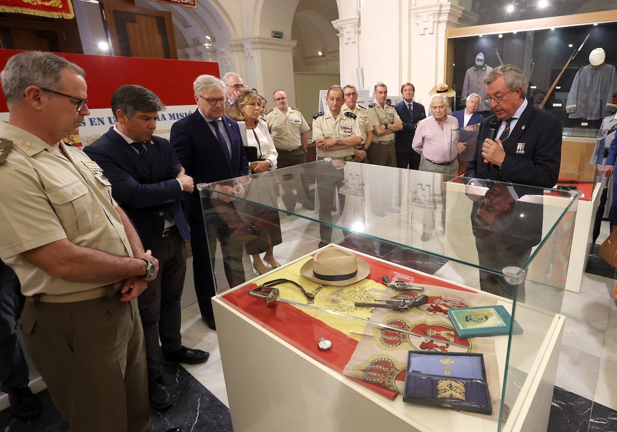 Un momento de la inauguración este miércoles de la exposición 'Cuatro siglos de gestas en ultramar'