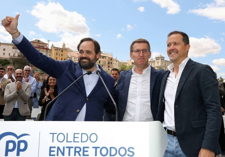 Feijóo con Núñez y Velázquez en un acto celebrado en Toledo el pasado mes de mayo