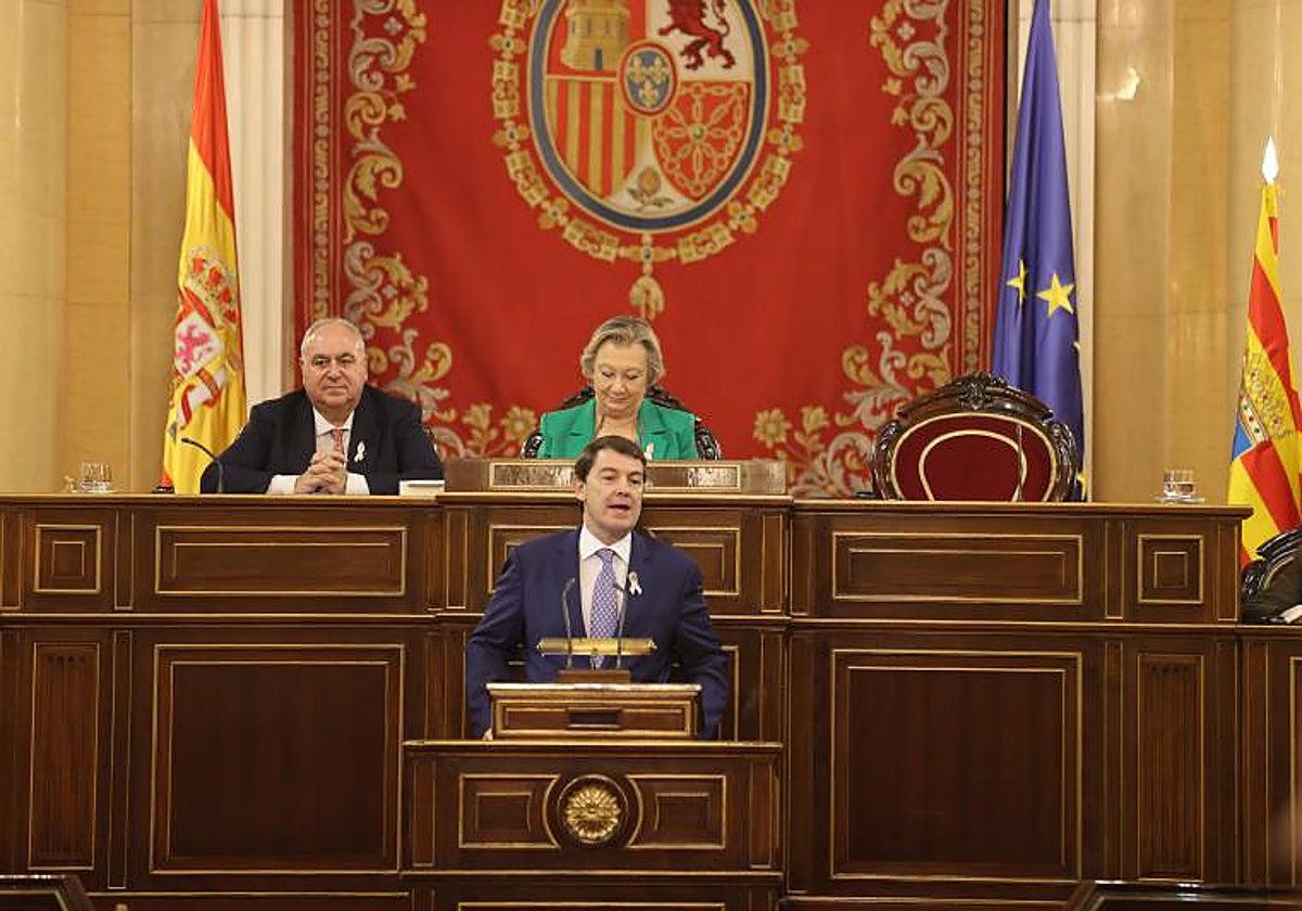Mañueco, durante su intervención en el Senado