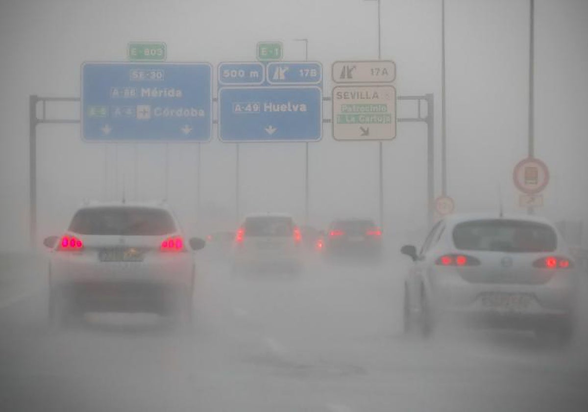 Imagen de las intensas precipitaciones registradas este jueves
