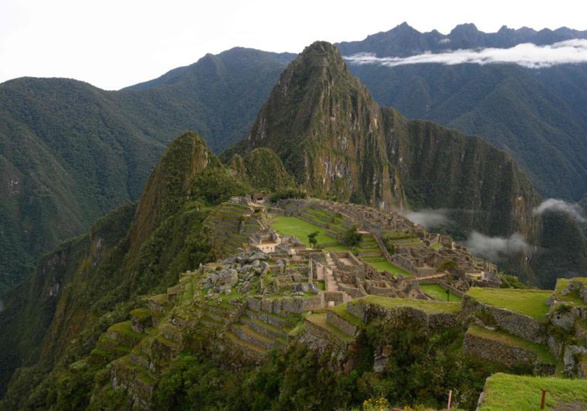 Vista aérea del Machu Picchu de Perú