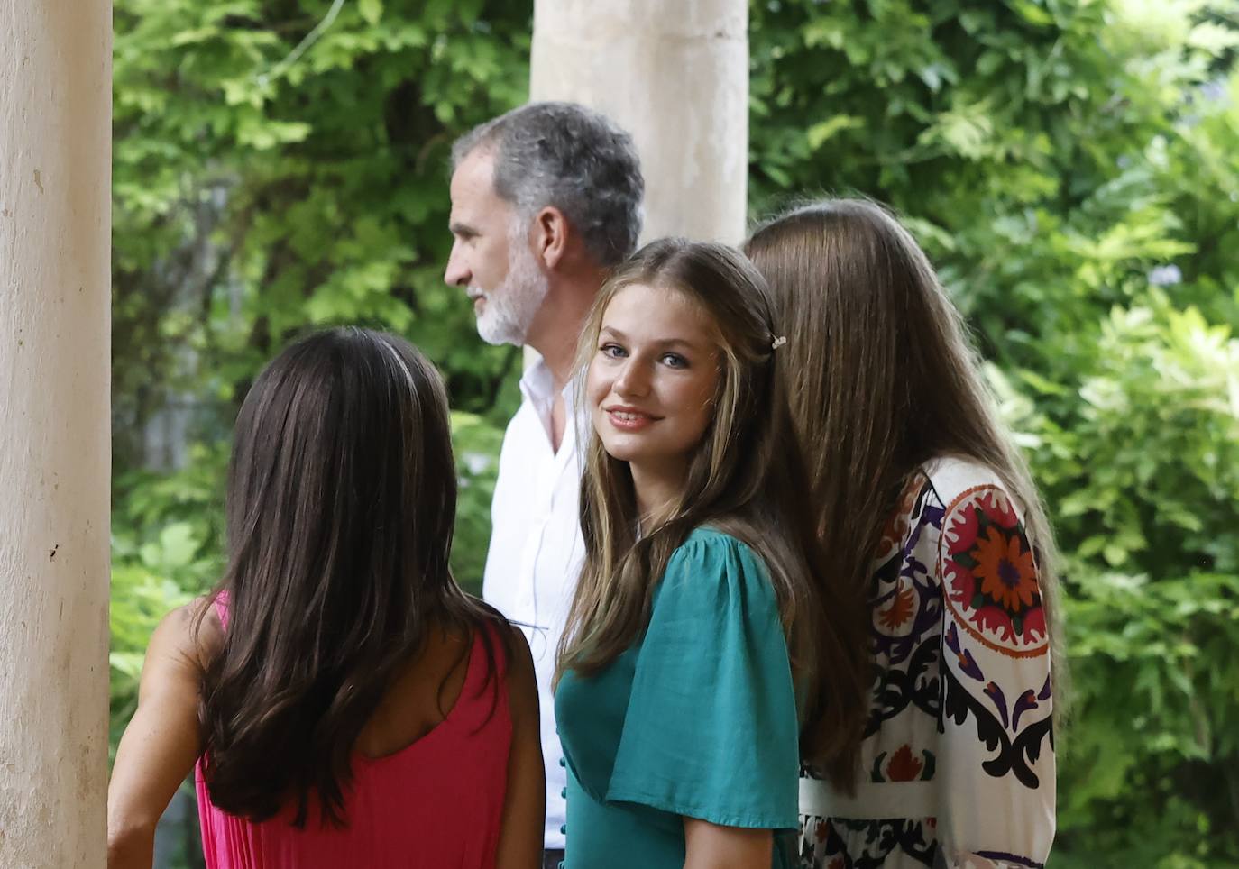 31 de julio de 2023. La Familia Real durante una visita a los jardines de Alfábia en Buñola (Palma)