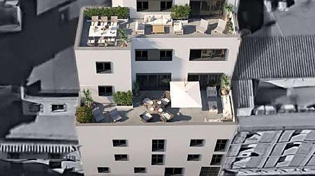 Infografía de la terraza comunitaria con que contará el edificio de Osario, 3 tras su reforma