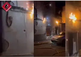 Un incendio en una vivienda provoca explosiones al calcinar los cables de la luz en Alicante