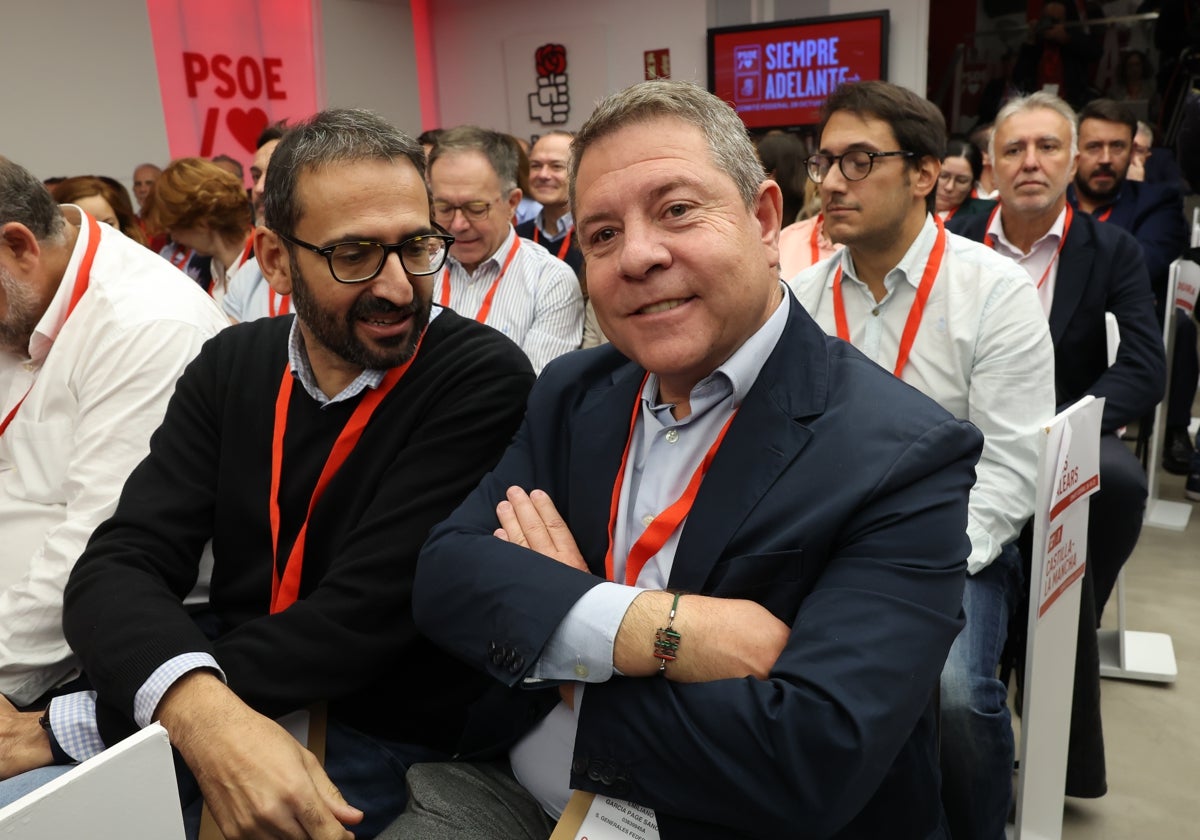 Emiliano García-Page, este sábado antes de comenzar el Comité Federal del PSOE