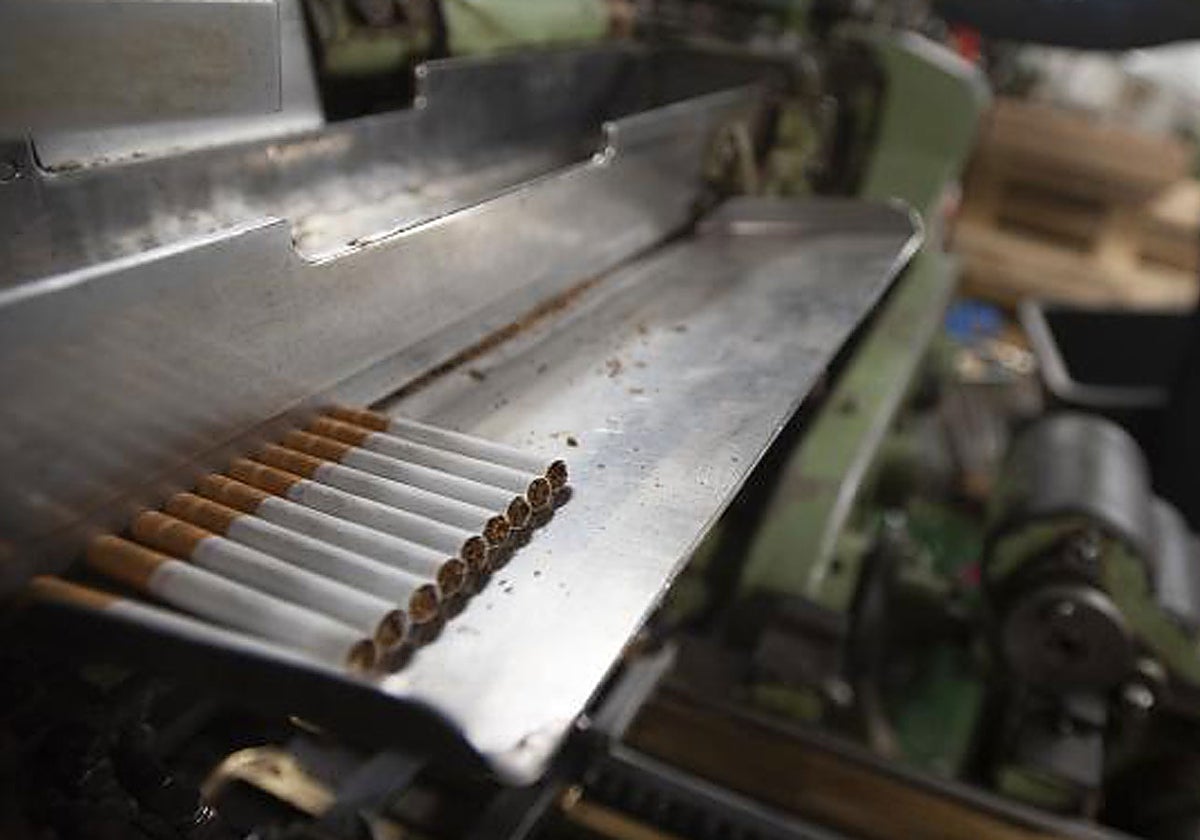 Tabaco en una fábrica ilegal
