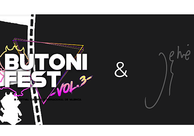 Cartel de la exposición Butoni Fest y de Jesús Arrúe en Valencia