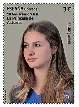 El sello conmemorativo de la Princesa Leonor por su 18º cumpleaños