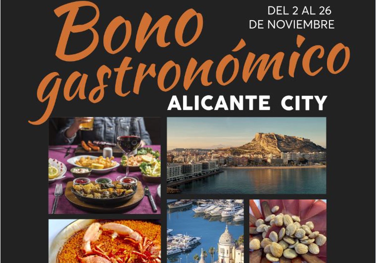 Cartel promocional del Bono gastronómico de Alicante.