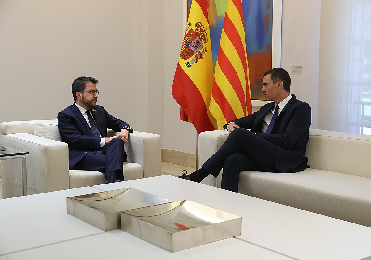 Pere Aragonès y Pedro Sánchez, durante una reunión reciente