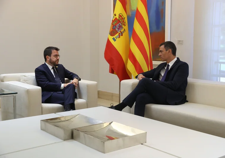 Pere Aragonès y Pedro Sánchez, durante un reciente encuentro