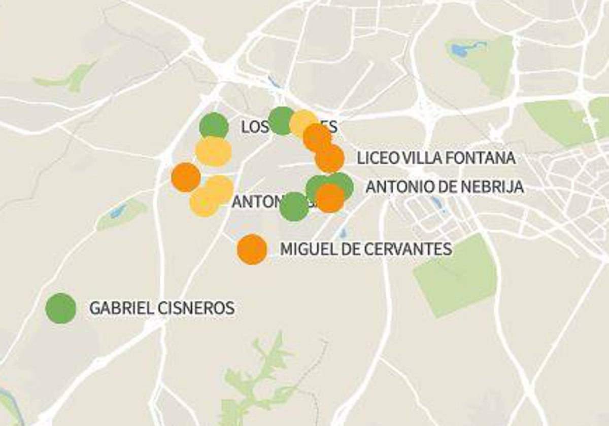 Los colegios con mejores y peores notas de Móstoles