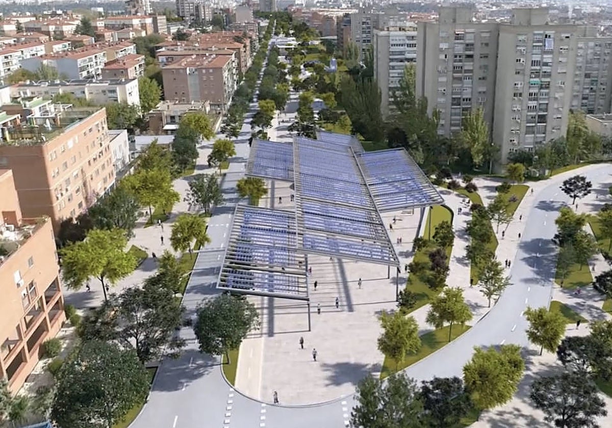 Recreación del futuro Paseo Verde del Suroeste, el proyecto de soterramiento de la A-5