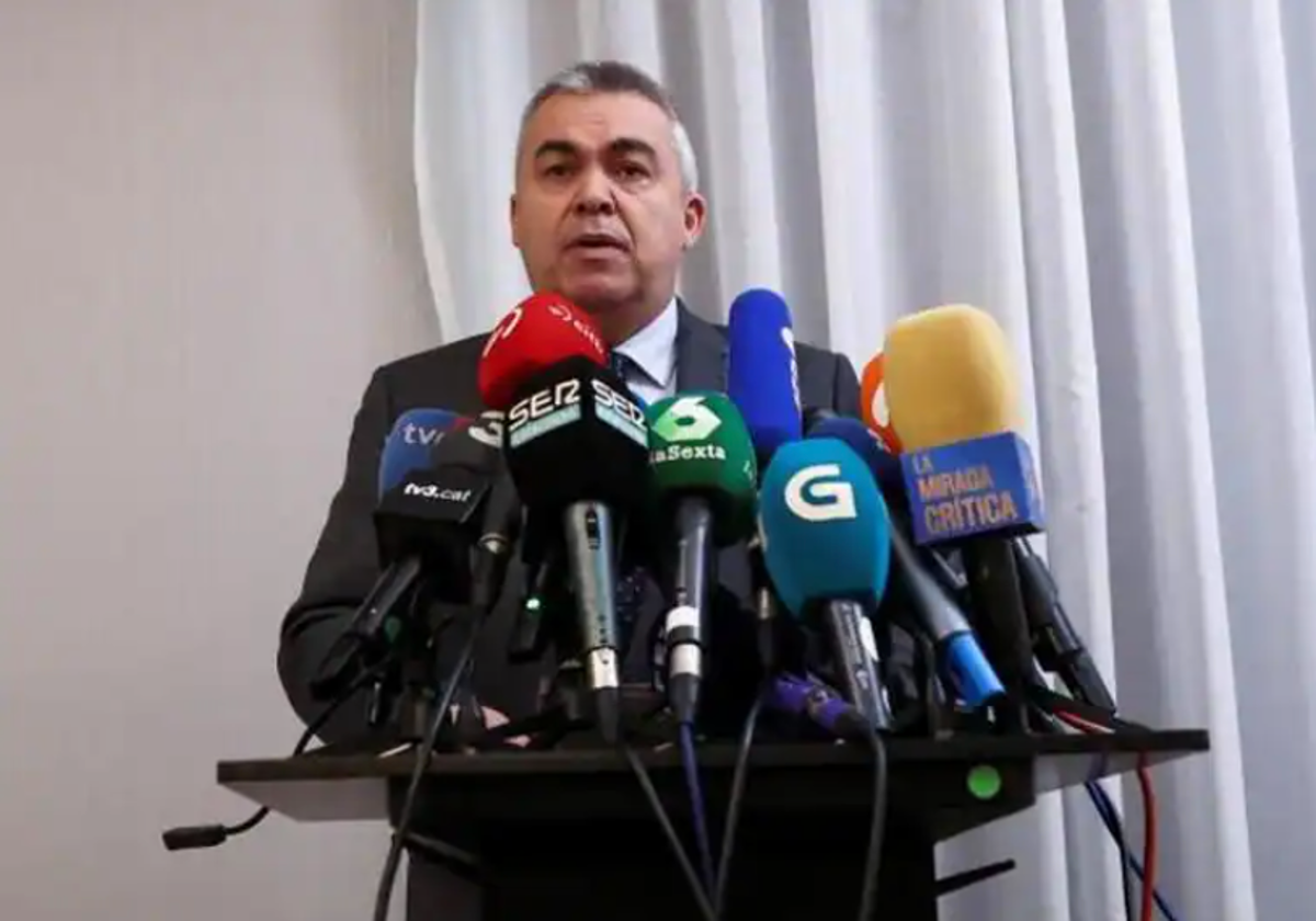 Santos Cerdán, durante su comparecencia de este jueves en Bruselas