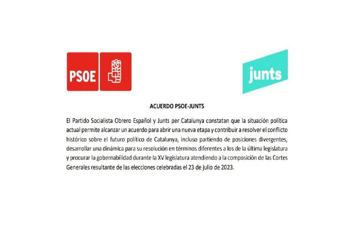 Consulta El Documento Completo Del Acuerdo PSOE - Junts Para La ...