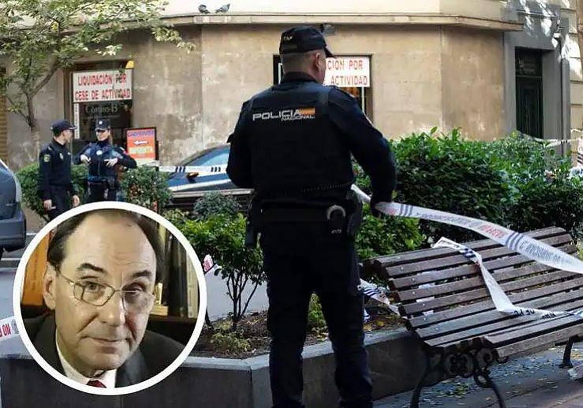 El lugar donde Alejo Vidal-Quadras (izquierda) recibió un disparo