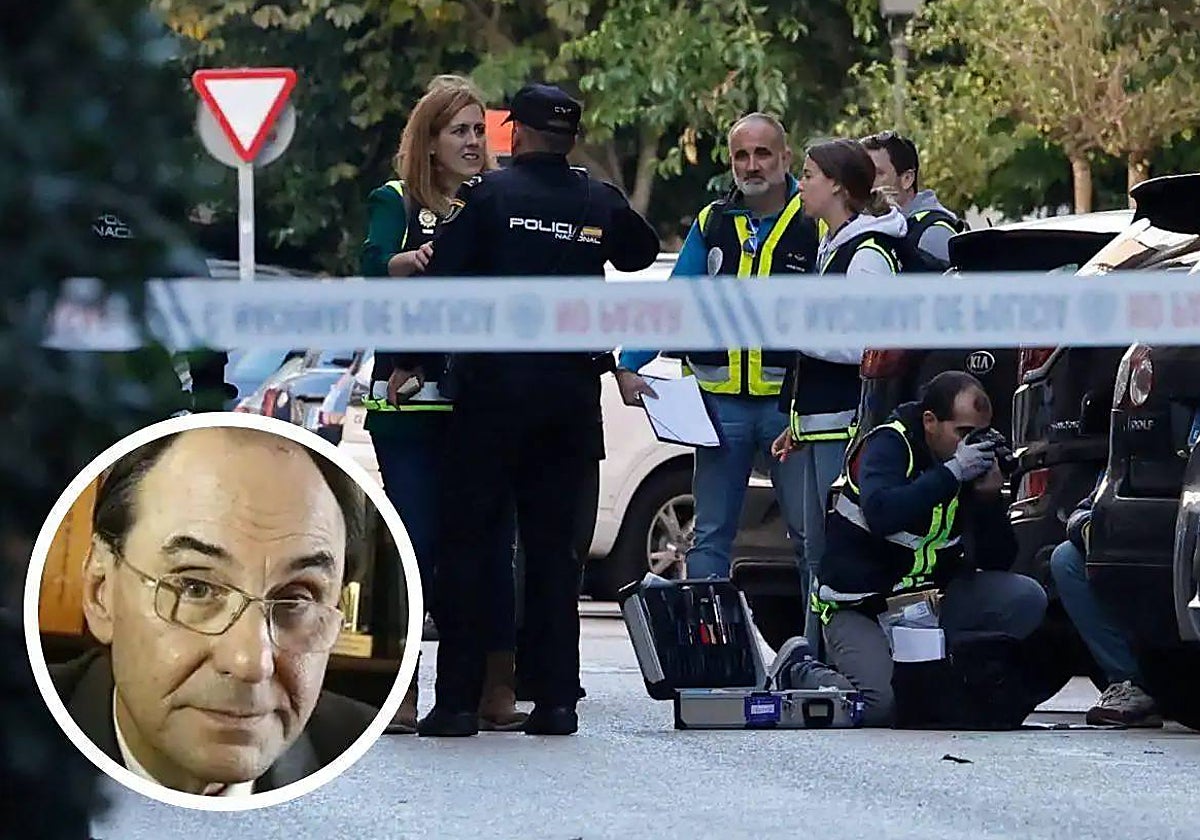 La Policía Científica, el jueves, en el lugar del tiroteo a Vidal-Quadras