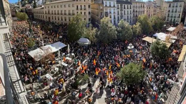 La Plaza Nueva de Granada, durante la manifestación