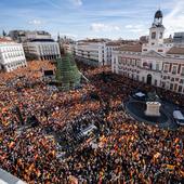 La concentración del PP apoyada por Vox desborda la Puerta del Sol