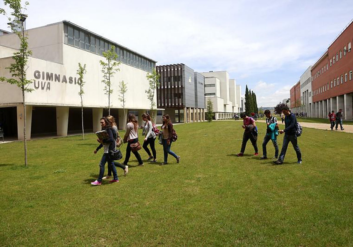 Varios estudiantes en uno de los campus de la Universidad de Valladolid