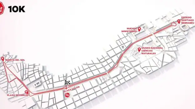 Ruta de carrera de 10 kilómetros.