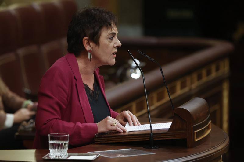 La portavoz de EH Bildu, Mertxe Aizpurua, durante su intervención