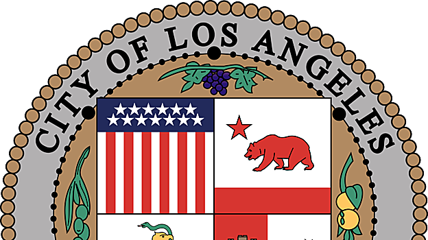 Escudo de Los Ángeles que incluye el escudo de Castilla y León