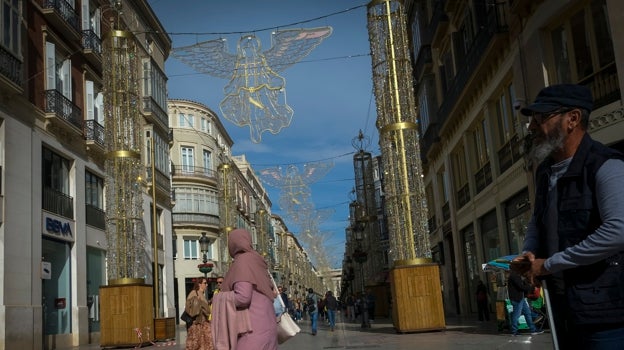 Preparativos en la calle Larios durante la pasada semana