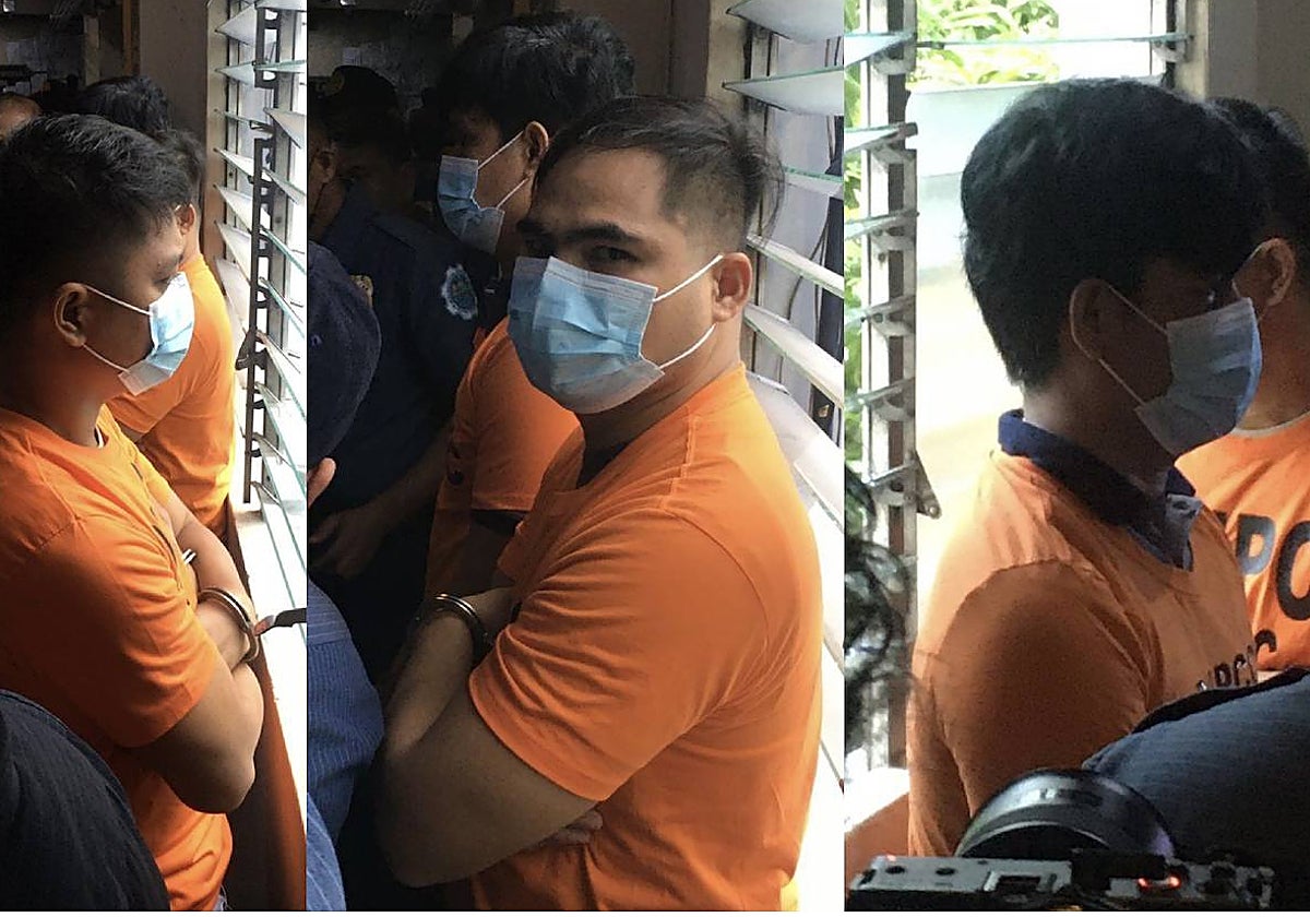 Ronel Pazo, Nido Boy Cortes y Vicente Panuelos, durante el juicio por el crimen