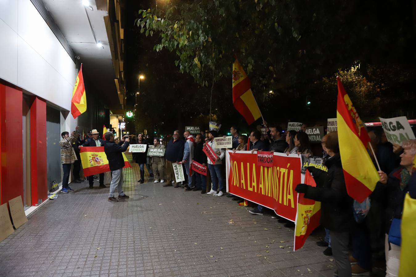 Fotos: Vox encabeza una nueva protesta en la sede del PSOE de Córdoba contra la amnistía