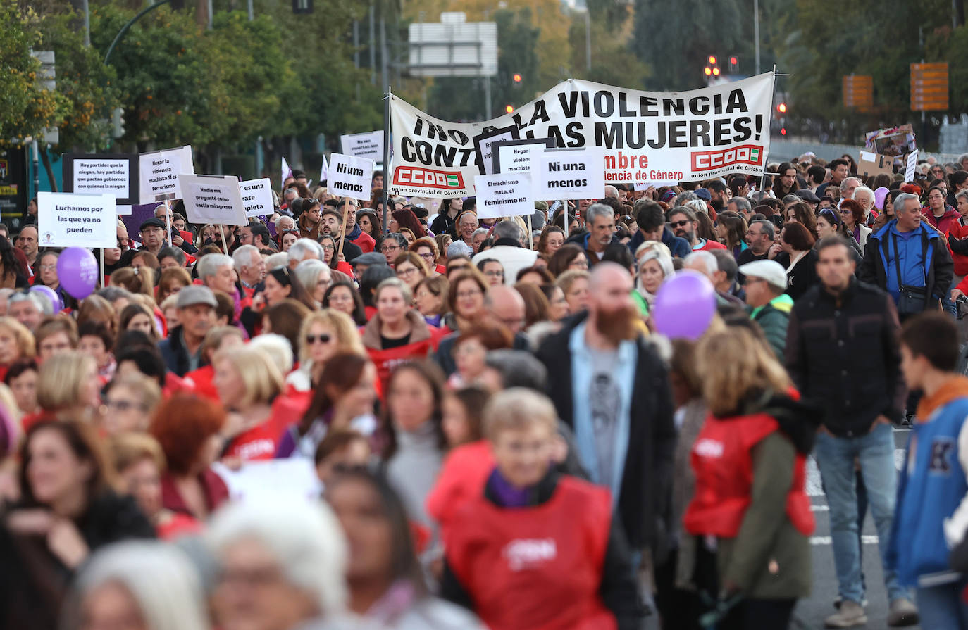 Fotos: la concurrida manifestación contra la violencia machista en Córdoba