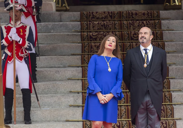 Los presidentes del Congreso y del Senado, Francina Armengol (PSOE) y Pedro Rollán (PP), el día que juró la Constitución la Princesa Leonor