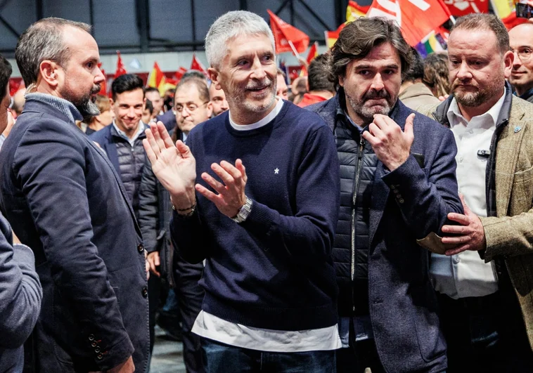 Fernando Grande-Marlaska, el pasado domingo en el mitin del PSOE en Ifema (Madrid)