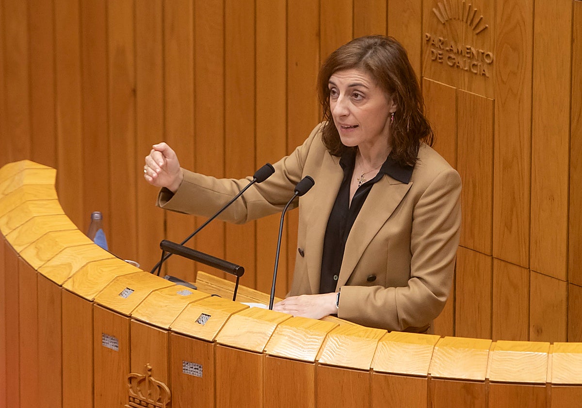 Ángeles Vázquez, vicepresidenta segunda de la Xunta, este lunes en el Parlamento de Galicia